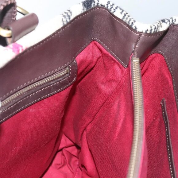 BURBERRY Nova Check Tote Bag Wool Beige Gold - Picture 13 of 16